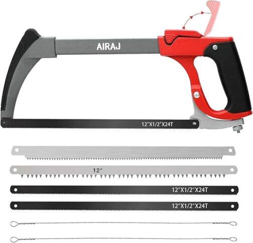 AIRAJ 12 inch Adjustable Hacksaw Frame Set,Tools High-Tension Hacksaw