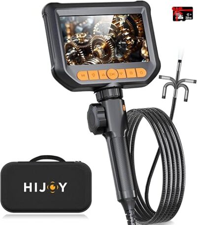 Endoscope Camera with Light, Hijoy Two-Way Articulation Borescope