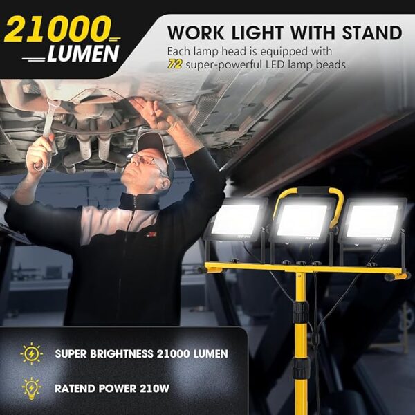 21000Lumen LED Work Lights with Stand - Image 2